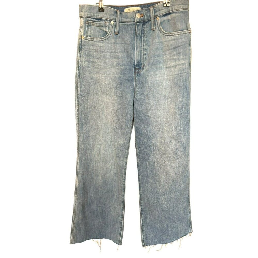Madewell Women's Light Wash Wide Leg High Rise Flare Jeans Arbordale Waist 32